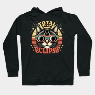 Retro Solar Eclipse Cat Hoodie